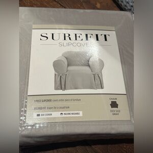 Sure Fit Duck Solid Gray Slipcover for Chairs
